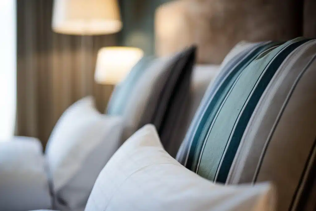Kissen am Bett im BLEIB BERG