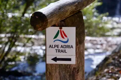 Wegweiser des Alpe Adria Trails