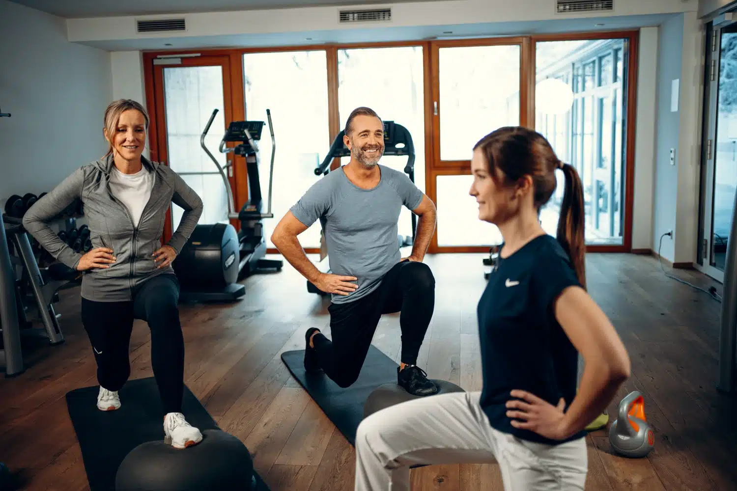 Gäste beim Sporttraining im BLEIB BERG
